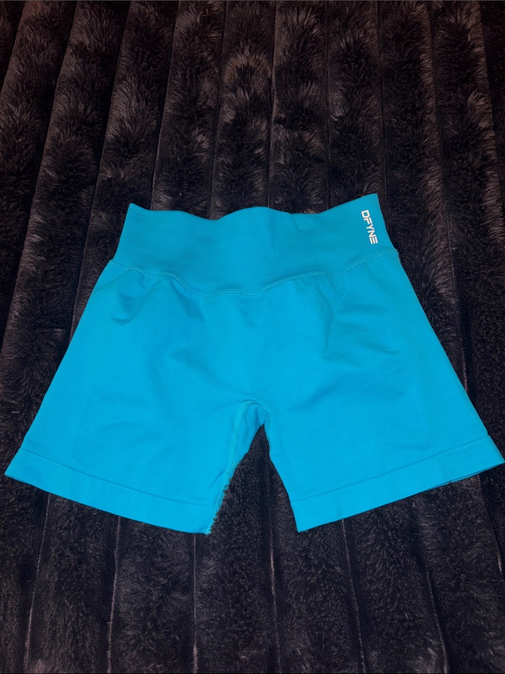 DFNE Women's High-Rise Turquoise Bike Shorts